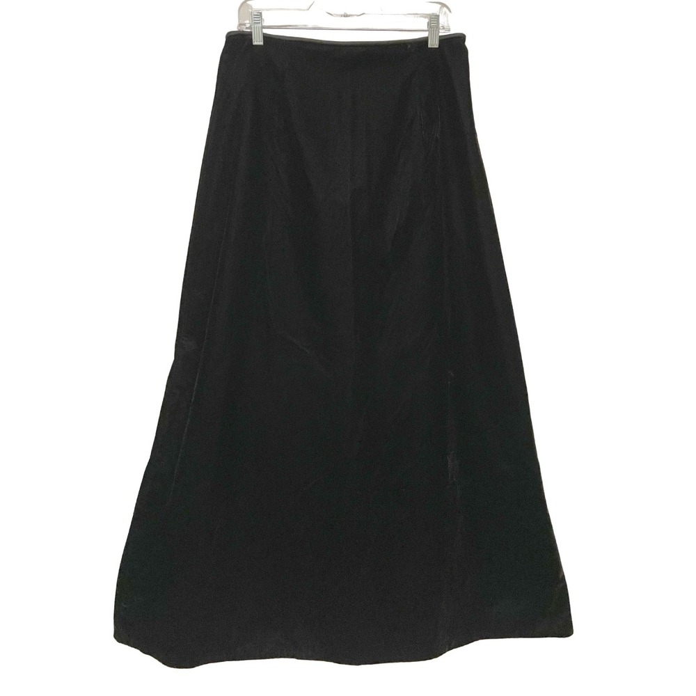 90s Y2K Scott Jessica McClintock Velvet Maxi Black Skirt Dark Romantic Gothic